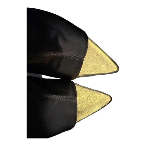 JESSICA RICH FANCY STILETTO BLACK BOOTS & NUDE TOE SZ 38 - Picture 5 of 12